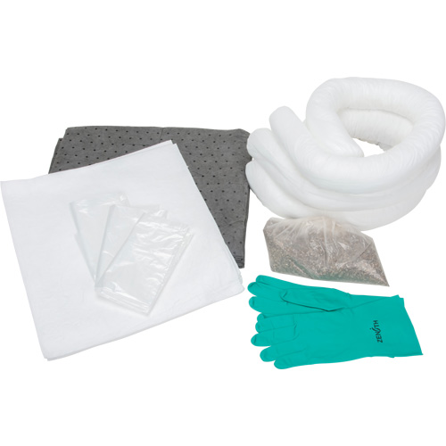 Trousse d'&eacute;quipement de lutte contre les d&eacute;versements, Huile seulement/Universel, Sac, Absorbance de 10 gal. US O-Max