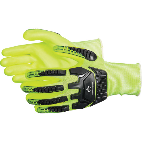 Dexterity&reg; Anti-Impact High-Visibility Gloves, Small, Foam Nitrile Palm, Elastic Cuff O-Max