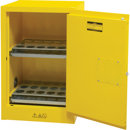 Flammable Aerosol Storage Cabinet, 12 gal., 1 Door, 23" W x 35" H x 18" D O-Max