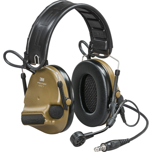 Casque VI NIB avec fils de sortie unique et rail arc Peltor ComTac, Style Bandeau, 23 dB O-Max