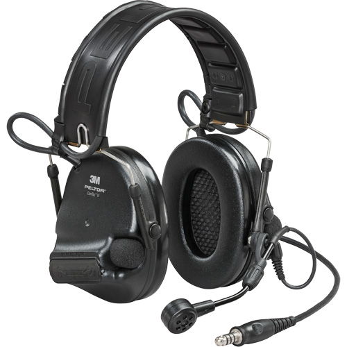 Casque VI NIB avec fils de sortie unique et rail arc Peltor ComTac, Style Bandeau, 23 dB O-Max