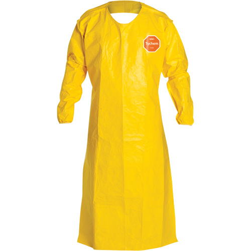 Tablier tr&egrave;s long &agrave; manches longues 2000 Tychem, Poly&eacute;thyl&egrave;ne, 52" lo x 28,5" la, Jaune O-Max