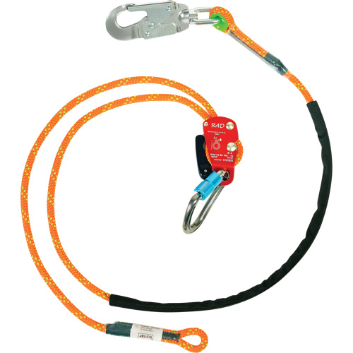RAD Adjustable Rope Safety Lanyard, 1 Legs, 8', CSA Class F O-Max
