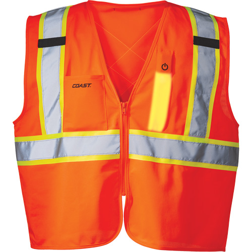 Veste de s&eacute;curit&eacute; SV350 X-Back avec lampe, Orange haute visibilit&eacute;, Petit, Polyester O-Max