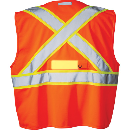 Veste de s&eacute;curit&eacute; SV350 X-Back avec lampe, Orange haute visibilit&eacute;, Petit, Polyester O-Max