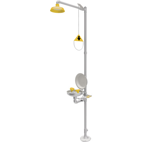 Combination Emergency Shower & Eyewash Station, Pedestal O-Max