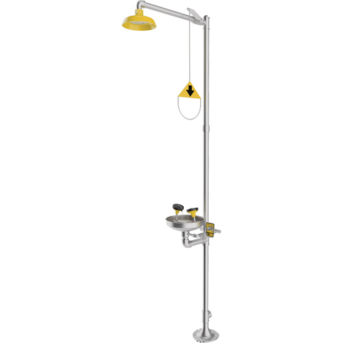 Combination Emergency Shower & Eyewash Station, Pedestal O-Max