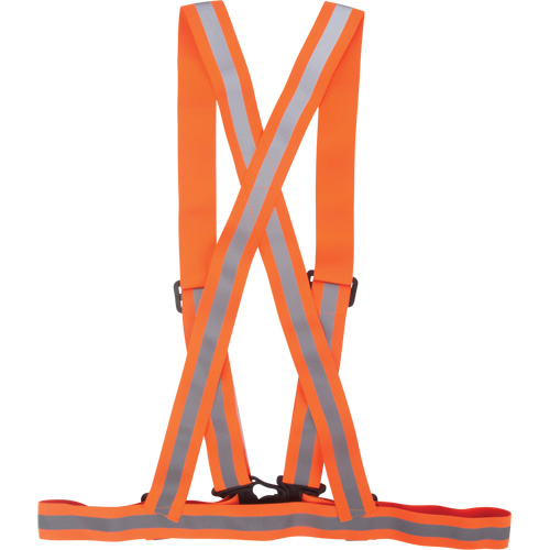 Harnais pour la circulation, Orange haute visibilit&eacute;, Couleur r&eacute;fl&eacute;chissante Argent, Moyen O-Max