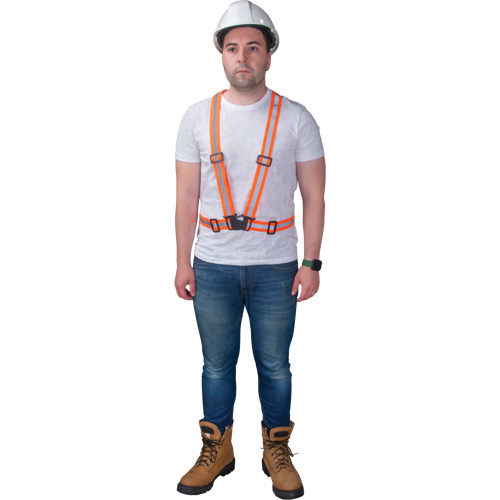 Harnais pour la circulation, Orange haute visibilit&eacute;, Couleur r&eacute;fl&eacute;chissante Argent, Moyen O-Max