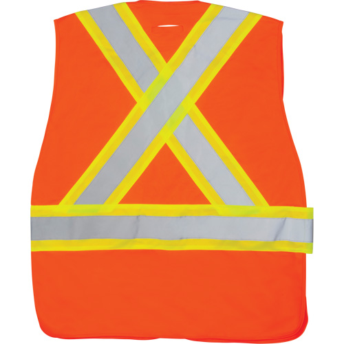 CSA-Compliant High-Visibility Surveyor Vest, High Visibility Orange, Medium, Polyester O-Max