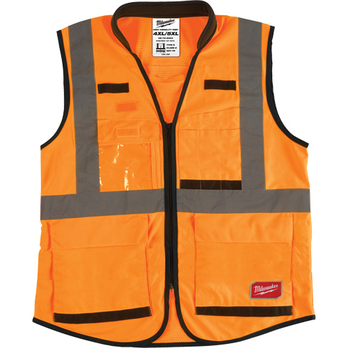 Performance Safety Vest, High Visibility Orange, 4X-Large/5X-Large O-Max