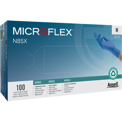 Microflex&reg; N85 Gloves, X-Small, Nitrile, 3.5-mil, Powder-Free, Blue, Class 2 O-Max