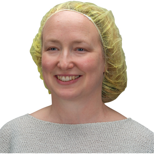 Bonnets bouffants, Polypropyl&egrave;ne, 21", Jaune O-Max