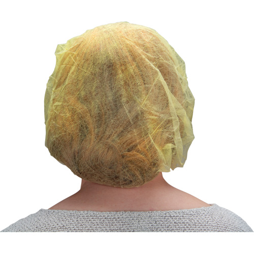 Bonnets bouffants, Polypropyl&egrave;ne, 21", Jaune O-Max