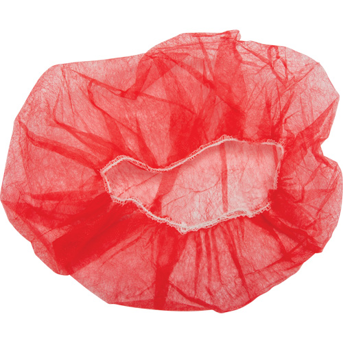 Bonnets bouffants, Polypropyl&egrave;ne, 21", Rouge O-Max
