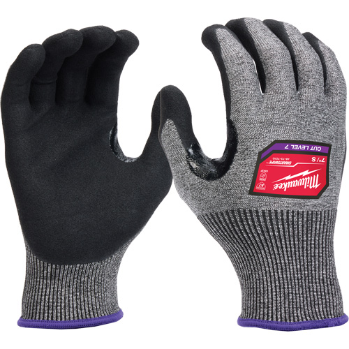 Gants enduits par trempage &agrave; dext&eacute;rit&eacute; &eacute;lev&eacute;e, Taille Petit, Calibre 18, Rev&ecirc;tement Nitrile, Enveloppe en Nylon/Poly&eacute;thyl&egrave;ne/Tungst&egrave;ne, ASTM ANSI niveau A7/EN 388 niveau 4 O-Max