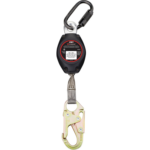 Cordage de s&eacute;curit&eacute; autor&eacute;tractable avec petit mousqueton Dynamic, 7', Polyester, Pivotant O-Max