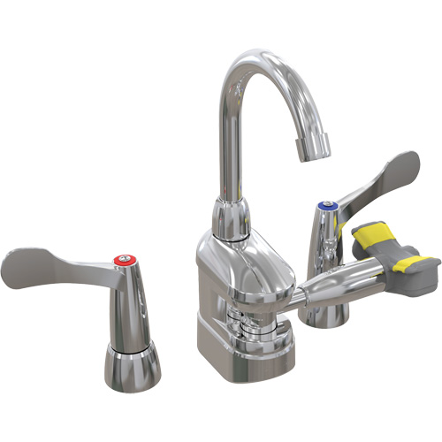 Swing-Activated Faucet/Eyewash with Wristblade Faucet Valves, Sink Mount Installation O-Max