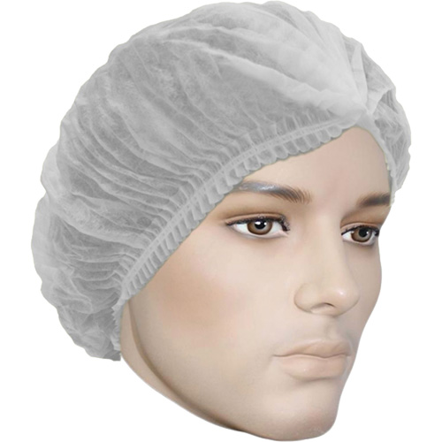 Bonnet bouffant pliss&eacute; Cova-Cap, Polypropyl&egrave;ne, 21", Blanc O-Max
