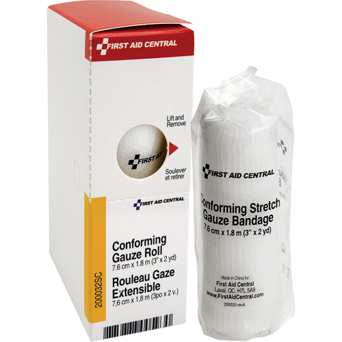 SmartCompliance&reg; Refill Conforming Stretch Gauze Bandage, Roll, 6' L x 3" W, Sterile, Medical Device Class 1 O-Max