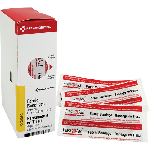 Recharge de bandages adh&eacute;sifs SmartCompliance, Rectangulaire/carr&eacute;e, 3", Tissu, Non st&eacute;rile O-Max