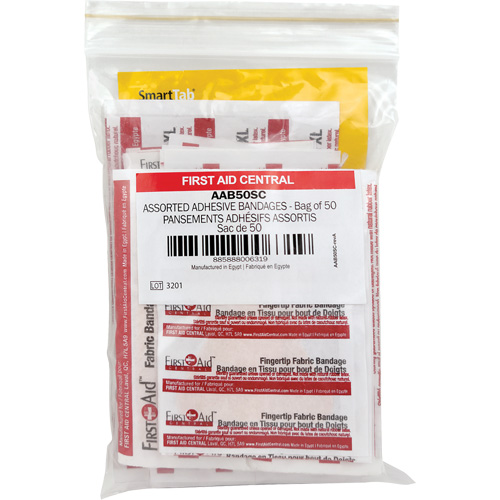 Recharge de bandages adh&eacute;sifs SmartCompliance, Assorti, Tissu/Plastique, Non st&eacute;rile O-Max