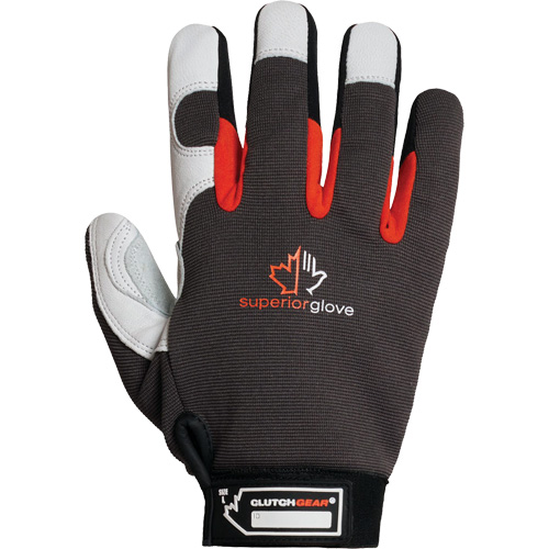 Clutch Gear&reg; Thinsulate Mechanic's Gloves, Grain Goatskin/Split Leather Palm, Size Small/7 O-Max