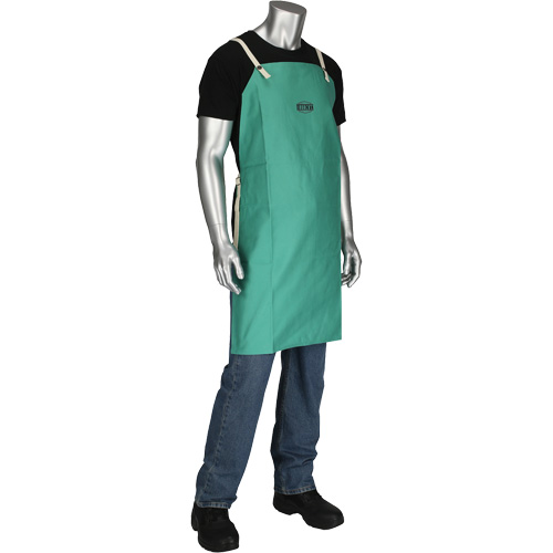 Dynamic Ironcat&reg; FR Cotton Sateen Apron, Bib, Green O-Max