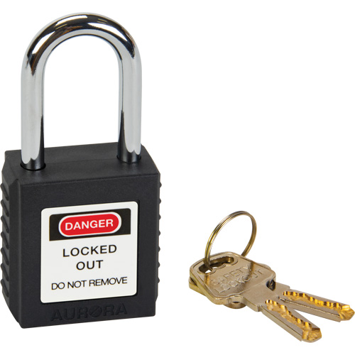 Lock for Lockouts, Safety Padlock, Keyed Different, Thermoplastic, 1-1/2" Width O-Max