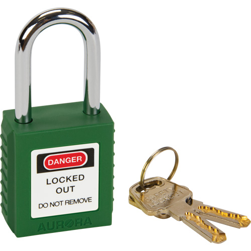 Verrouillage pour les consignations, Cadenas de s&eacute;curit&eacute;, Cl&eacute;s diff&eacute;rentes, Thermoplastique, Largeur de 1-1/2" O-Max