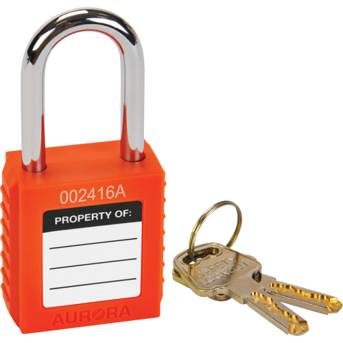 Verrouillage pour les consignations, Cadenas de s&eacute;curit&eacute;, Cl&eacute;s diff&eacute;rentes, Thermoplastique, Largeur de 1-1/2" O-Max