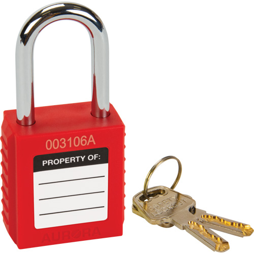 Lock for Lockouts, Safety Padlock, Keyed Different, Thermoplastic, 1-1/2" Width O-Max