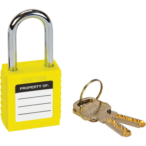 Verrouillage pour les consignations, Cadenas de s&eacute;curit&eacute;, Cl&eacute;s diff&eacute;rentes, Thermoplastique, Largeur de 1-1/2" O-Max