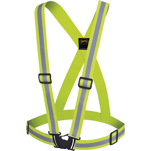 5497 Bretelles de s&eacute;curit&eacute;, Jaune lime haute visibilit&eacute;, Couleur r&eacute;fl&eacute;chissante Argent, Taille unique O-Max