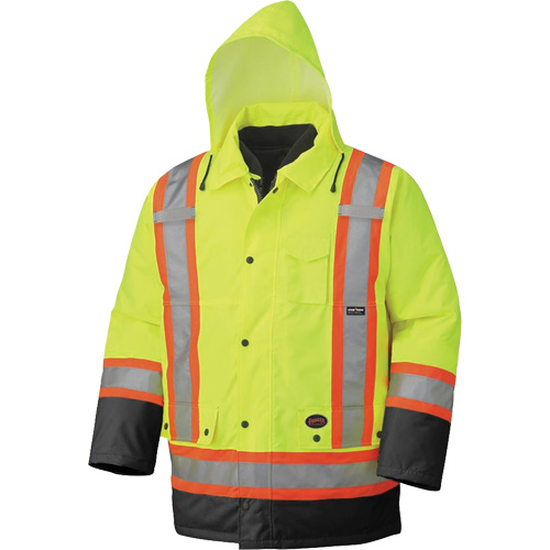5021BB Waterproof 7-in-1 Parka, High Visibility Lime-Yellow, X-Small O-Max