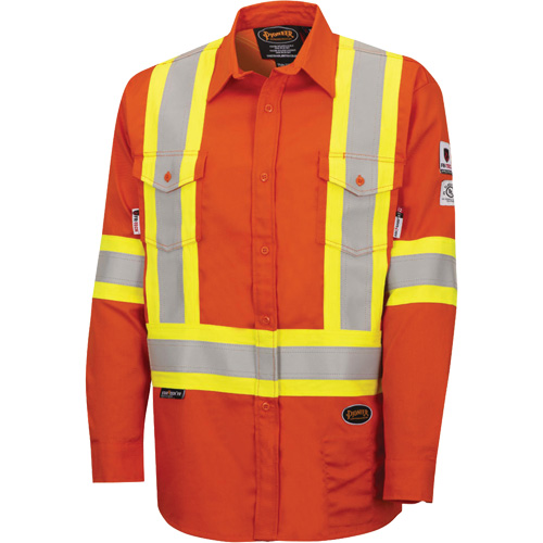 7743 Chemise de s&eacute;curit&eacute; ignifug&eacute;e FR-Tech, Petit, Orange haute visibilit&eacute; O-Max