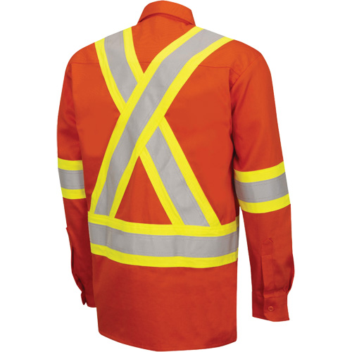 7743 Chemise de s&eacute;curit&eacute; ignifug&eacute;e FR-Tech, Petit, Orange haute visibilit&eacute; O-Max