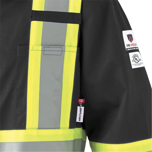 7702BKT Combinaison FR-Tech contre les arcs, Taille 40 (grand taille), Noir, 10 cal/cm² O-Max