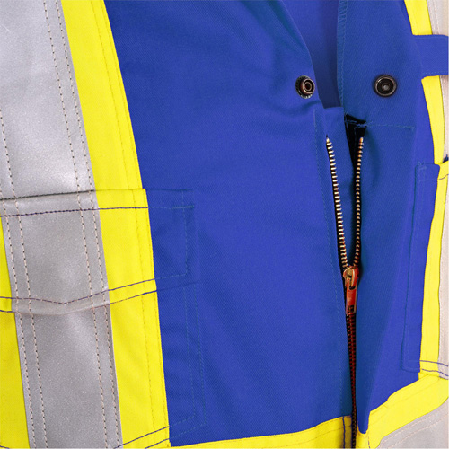 7706T Combinaison ignifuge FR-Tech avec fermetures &agrave; glissi&egrave;re aux jambes, Taille 40 (grand taille), Bleu royal, 9,7 cal/cm² O-Max