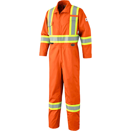 7705T FR-Tech&reg; Flame-Resistant Coverall with Leg Zippers, Size 40 (Tall), High Visibility Orange, 9.7 cal/cm² O-Max