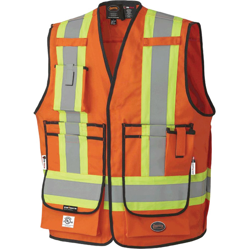 7732 Veste d'arpenteur ignifuge et r&eacute;sistant aux arcs &eacute;lectriques FR-Tech, Petit, Orange haute visibilit&eacute;, 9,7 cal/cm² O-Max