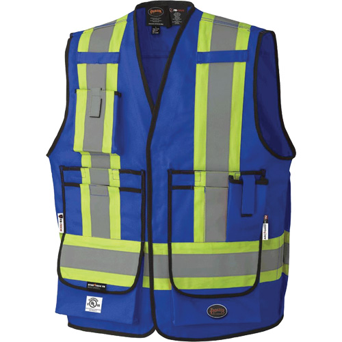 7733 Veste d'arpenteur ignifuge et r&eacute;sistant aux arcs &eacute;lectriques FR-Tech, Petit, Bleu royal, 9,7 cal/cm² O-Max
