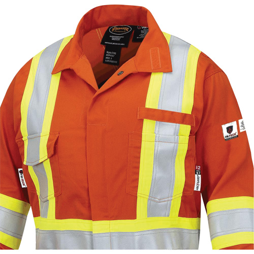 7702W Combinaison FR-Tech ignifuge/contre les arcs pour femme, Taille T-petit, Orange haute visibilit&eacute;, 10 cal/cm² O-Max