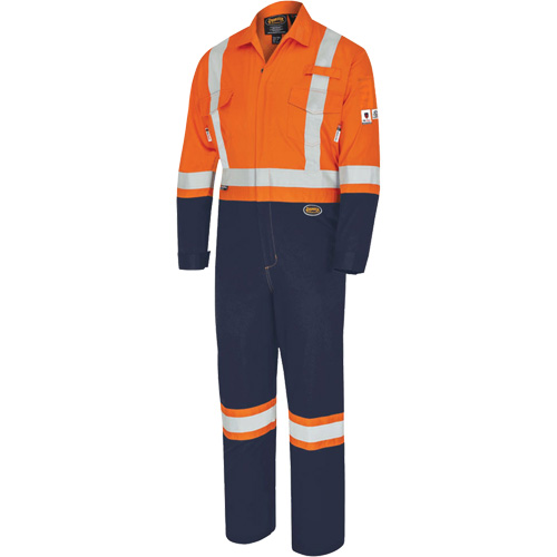 7702BB Combinaison de s&eacute;curit&eacute; FR-Tech 2 tons, Taille 36, Bleu marin/Orange, 10 cal/cm² O-Max