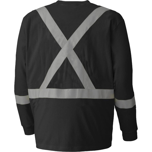 340SFA Chemise de s&eacute;curit&eacute; &agrave; manches longues ignifuge, Petit, Noir O-Max