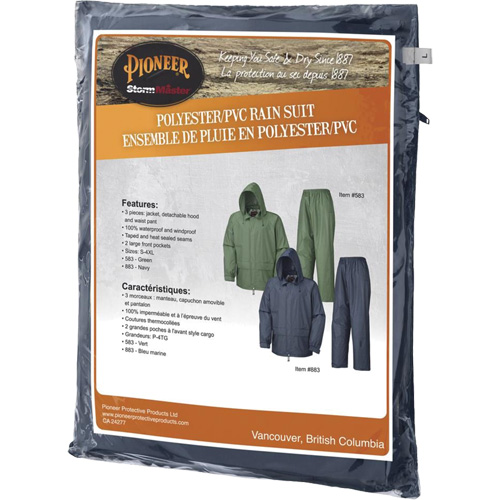 583 Rain Suit, Polyester/PVC, Small, Green O-Max