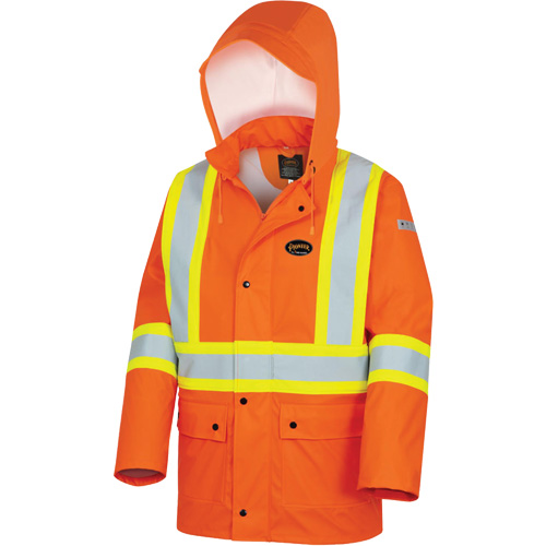 5892PKT Veste de s&eacute;curit&eacute; imperm&eacute;able &agrave; haute visibilit&eacute; ignifuge, T-petit, Orange haute visibilit&eacute; O-Max