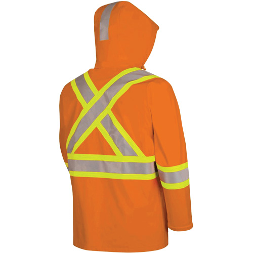 5880 Manteau de pluie ignifuge et protection contre les &eacute;clats d'arc &eacute;lectrique, T-petit, Orange haute visibilit&eacute;, 10 cal/cm² O-Max