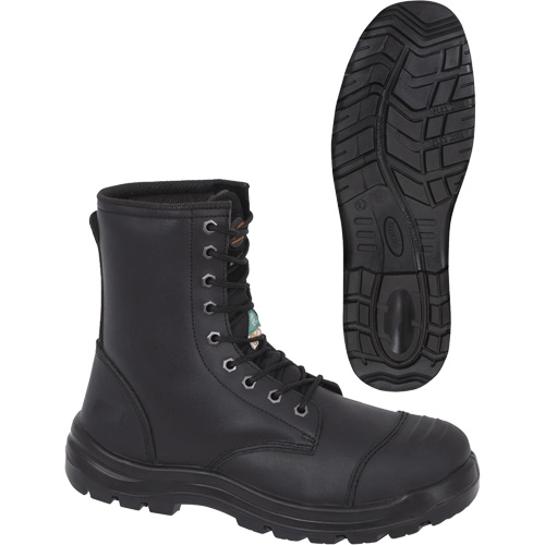 1027 Bottes de travail 8" noires, Cuir, Embout Acier, Taille 10 O-Max
