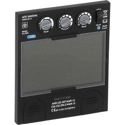 Filtre dobscurcissement automatique large &agrave; intensit&eacute; variable Advantage Plus, 5-1/4" la x 4-1/2" h Champ de vision, Pour utilisation avec S26200 O-Max